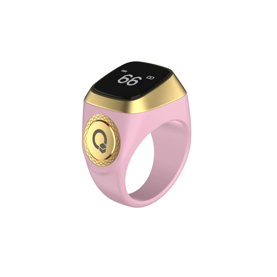 Halal Certified E01 Smart Zikr Ring Tasbih Counter Prayer Reminder Qibla Direction & Alarm Clock for Muslim Worship Tracking