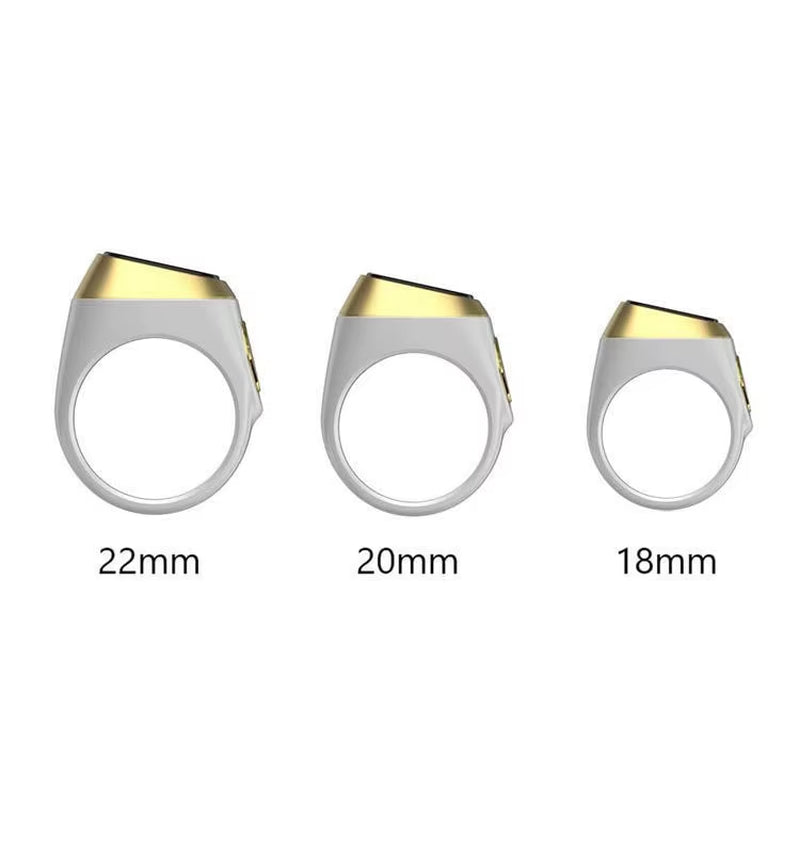 Halal Certified E01 Smart Zikr Ring Tasbih Counter Prayer Reminder Qibla Direction & Alarm Clock for Muslim Worship Tracking