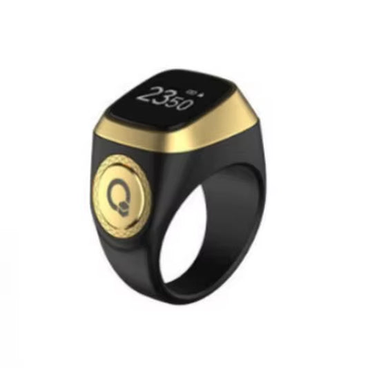 Halal Certified E01 Smart Zikr Ring Tasbih Counter Prayer Reminder Qibla Direction & Alarm Clock for Muslim Worship Tracking