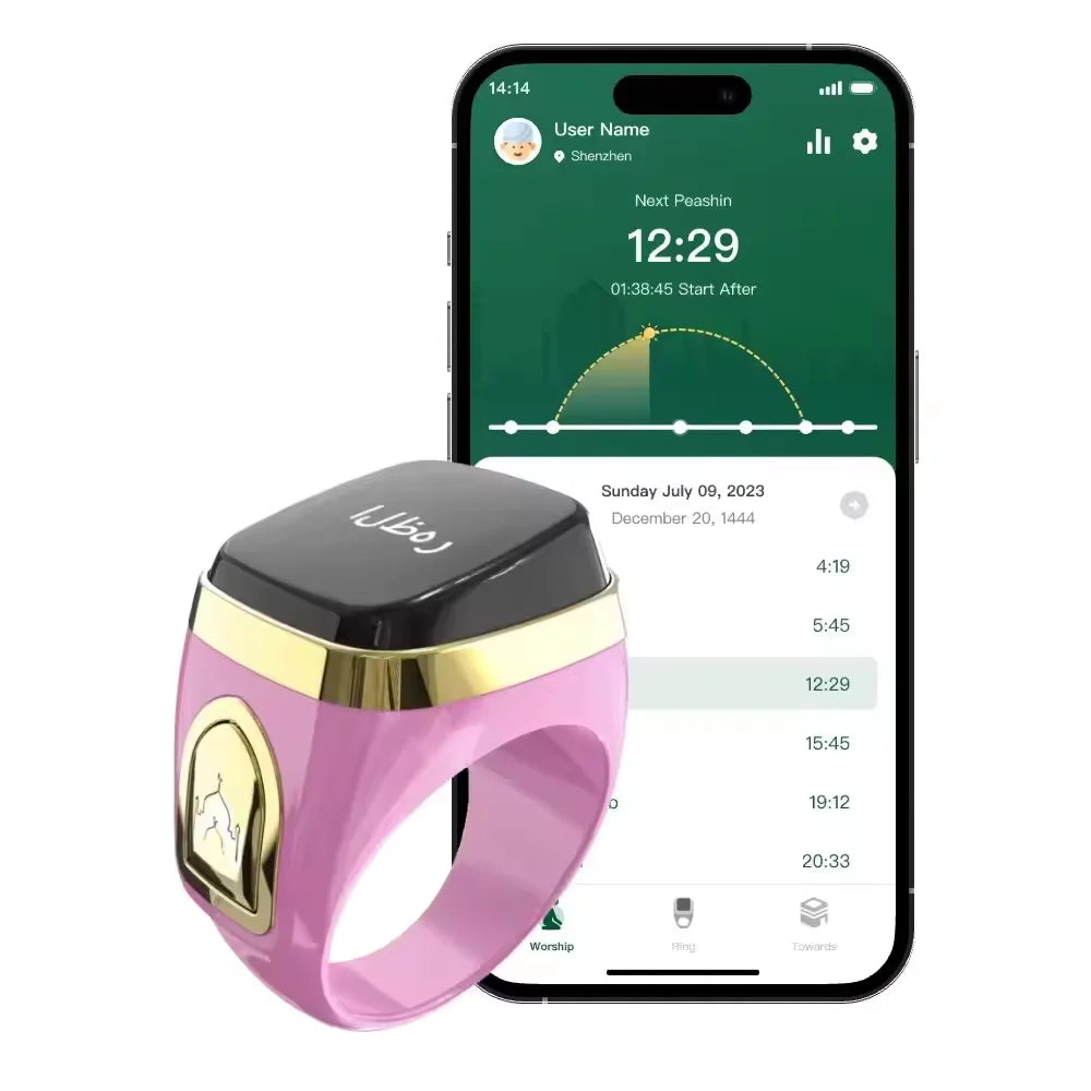 Tasbeeh Ring Counter  Qibla Azan Alarm Clock Zikir Ring