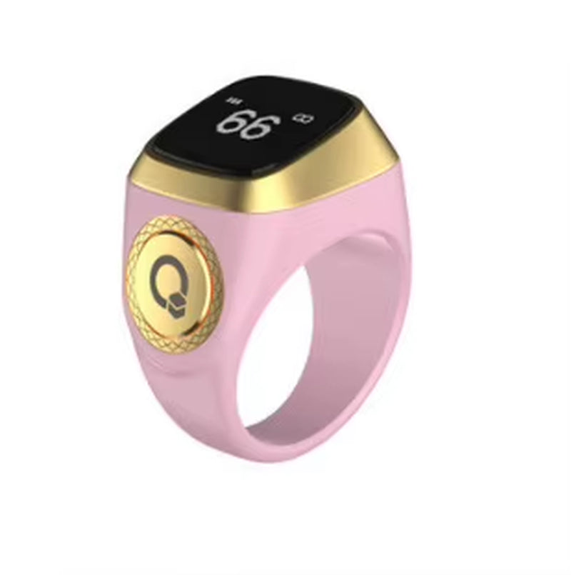 Halal Certified E01 Smart Zikr Ring Tasbih Counter Prayer Reminder Qibla Direction & Alarm Clock for Muslim Worship Tracking
