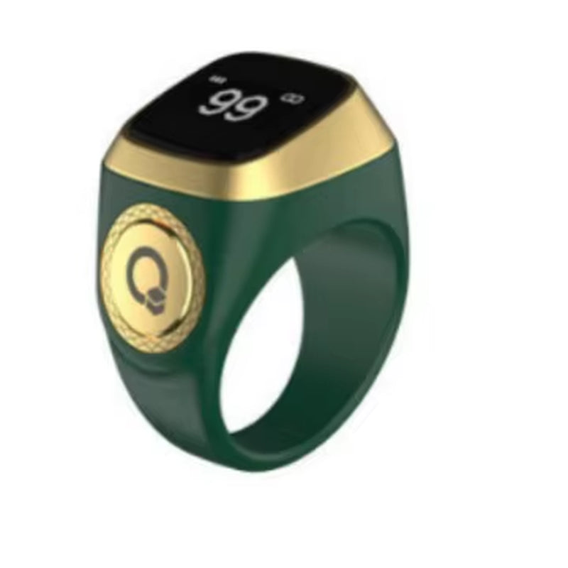 Halal Certified E01 Smart Zikr Ring Tasbih Counter Prayer Reminder Qibla Direction & Alarm Clock for Muslim Worship Tracking